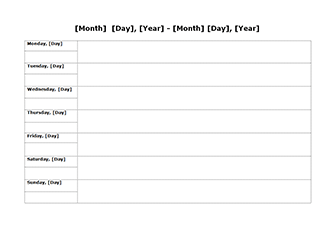 weekly calendar